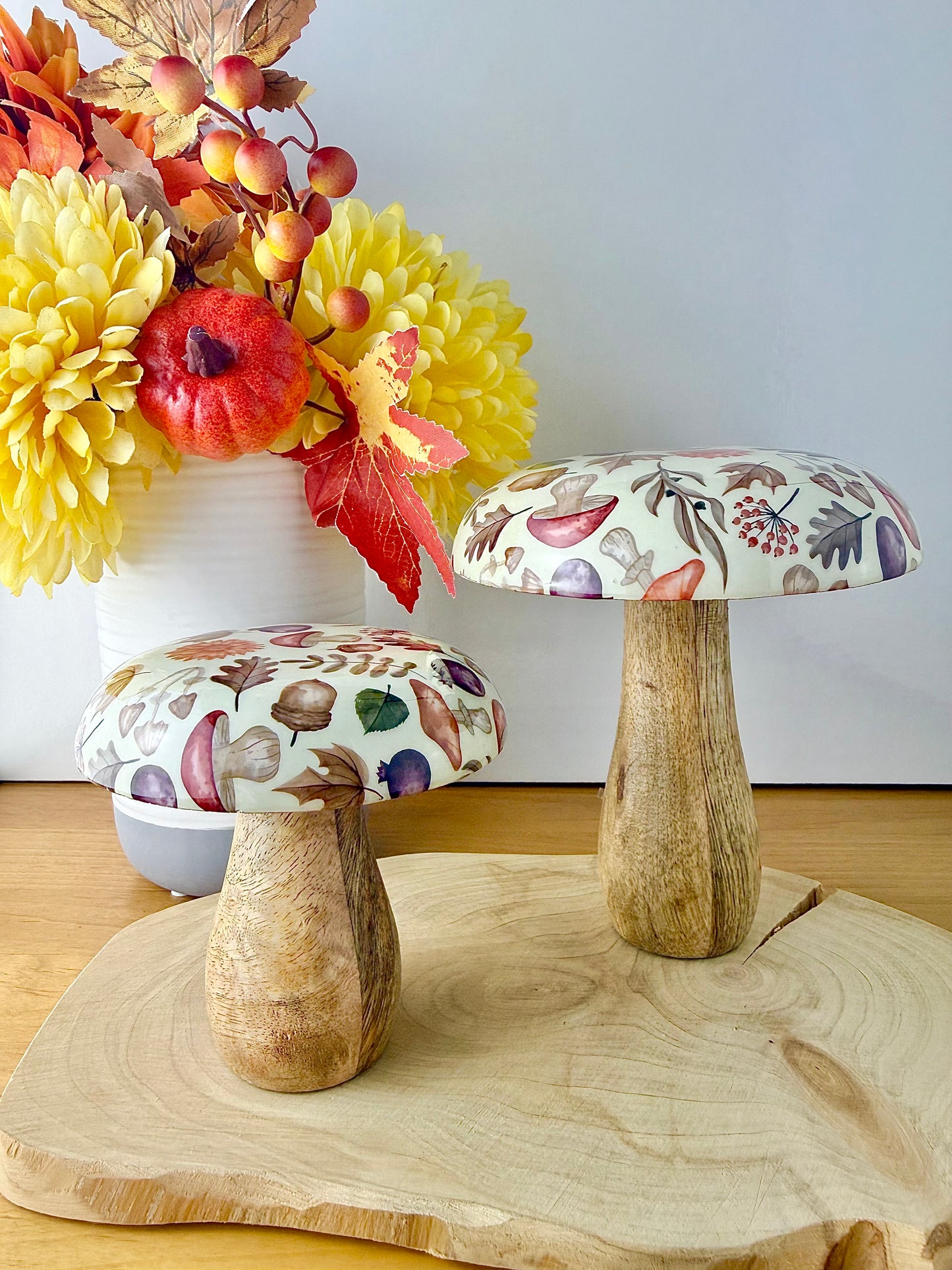Wooden Autumnal Mushroom - 2 sizes