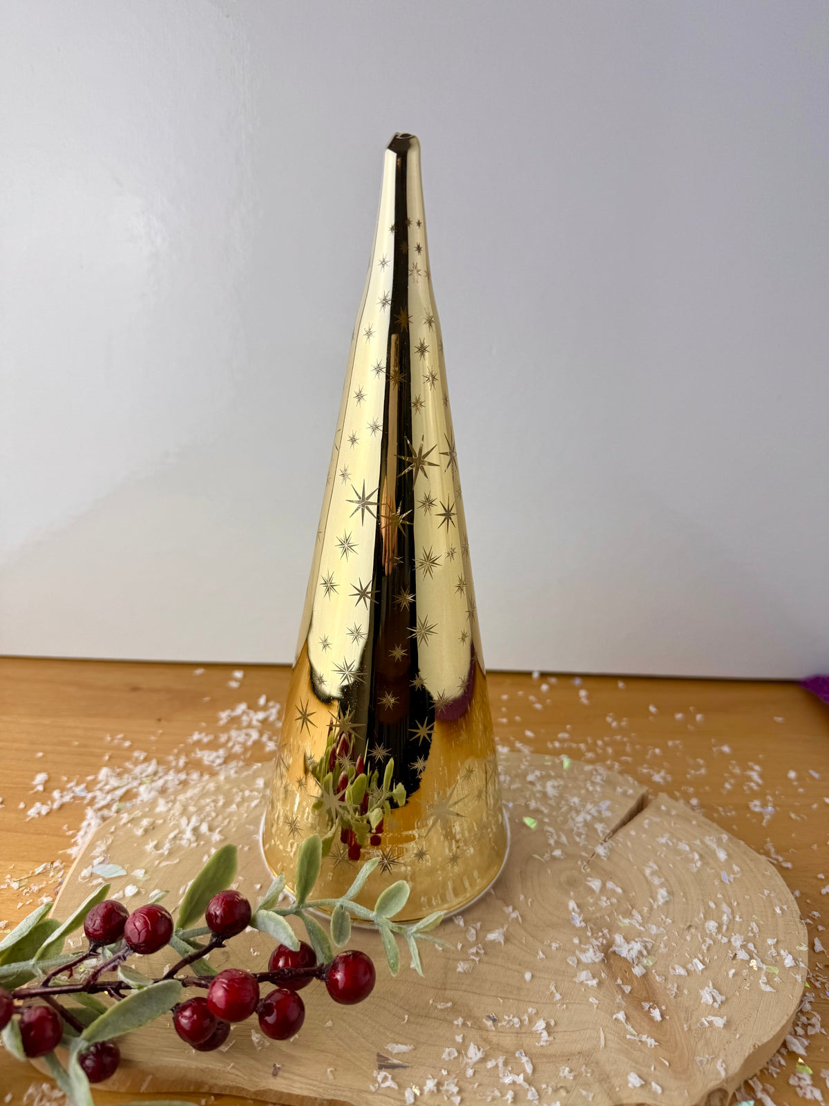 Gold Light Up Cone Christmas Tree