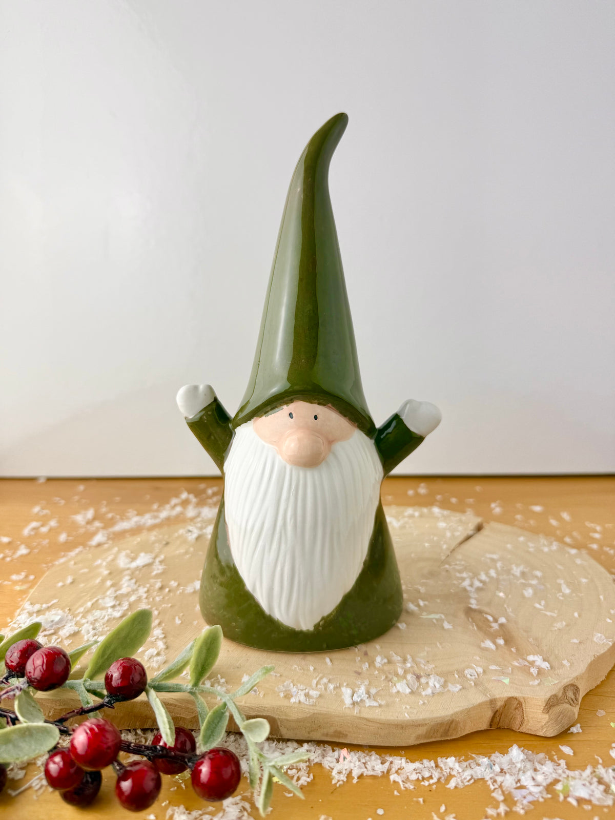 Dark Green Ceramic Santa