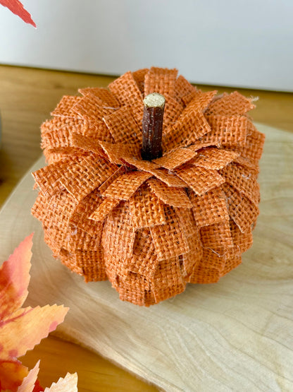 Set of 3 Hessian Fabric Pumpkins