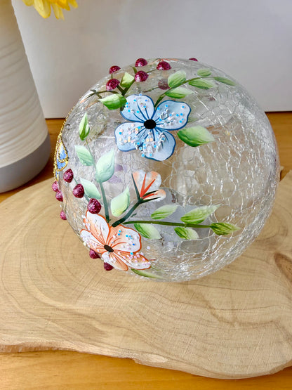 Pretty Butterfly Crackled glass Light Up Ball