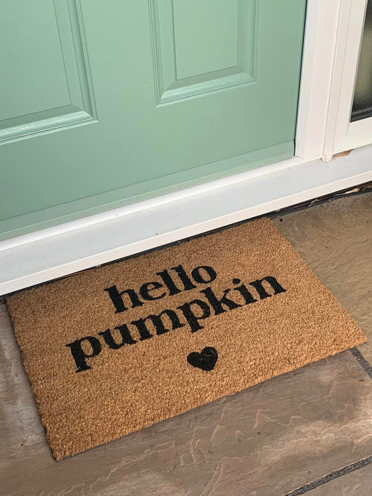 Hello Pumpkin Door Mat