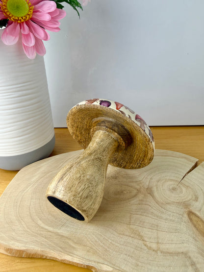 Wooden Mushroom - Autumnal  - 2 sizes