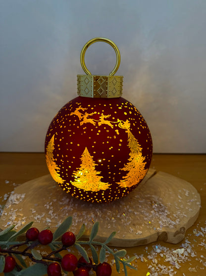 Christmas Light up Bauble - Red