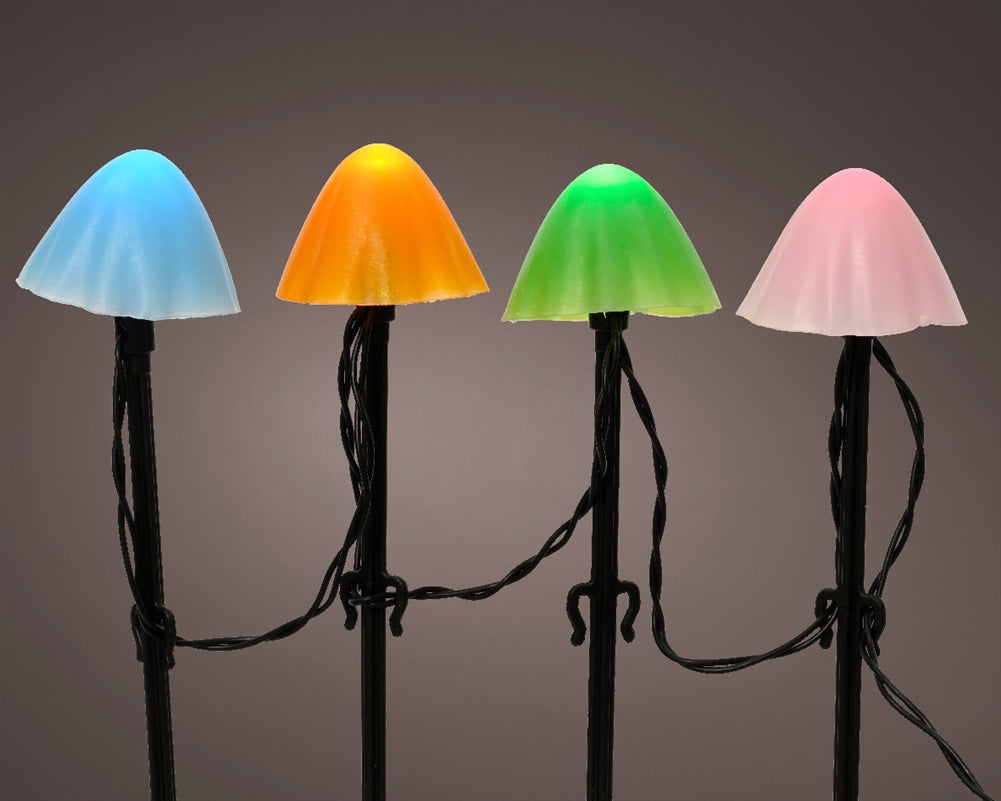 Light up Mushrooms, set of 20 coloured stake lights