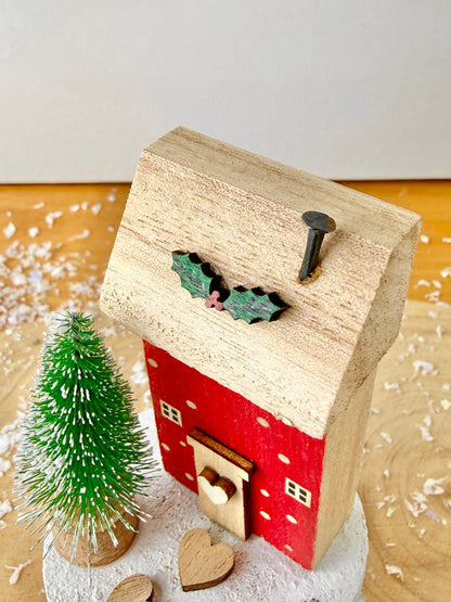 Wooden Christmas Holly House
