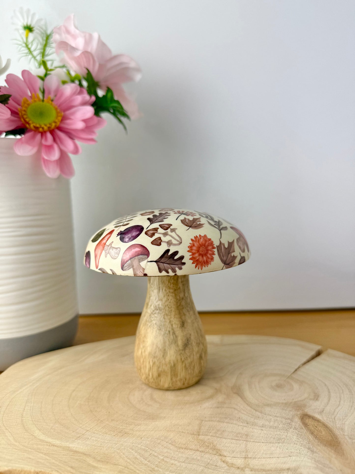 Wooden Mushroom - Autumnal  - 2 sizes