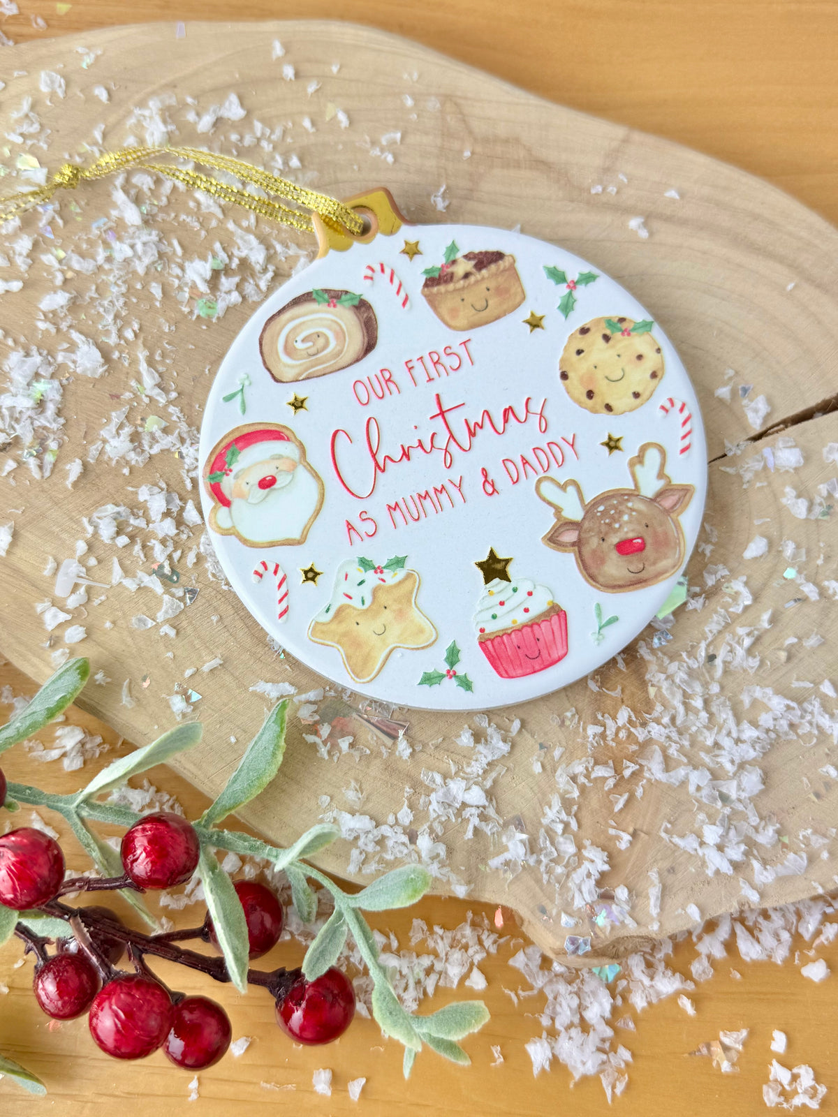 Winter Wonderland First Christmas as Mummy & Daddy hanging tree decoration