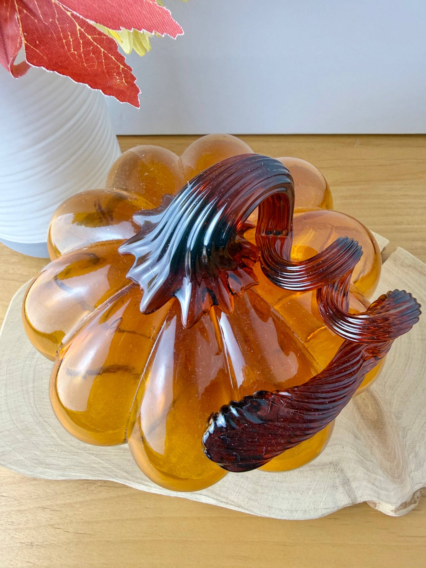 Glass Amber Pumpkin - large