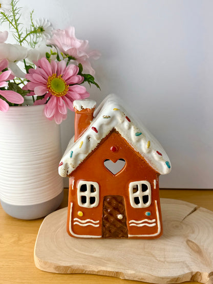 Village Pottery Gingerbread House Tea Light Holder