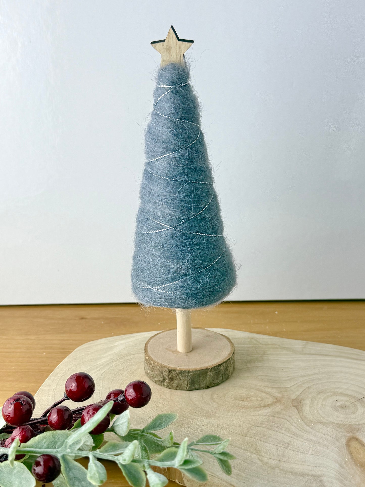 Felt Christmas Trees - Pair of Grey & Silver Trees