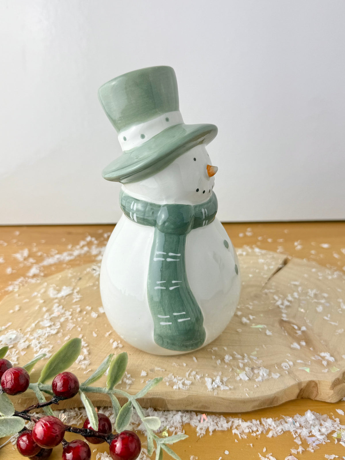 Green & White Snowman