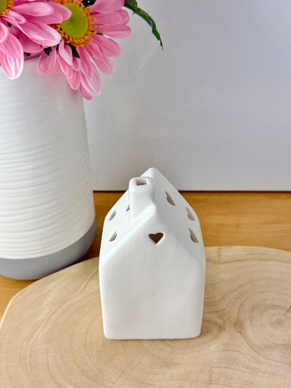 White LED Flower House with gold detail