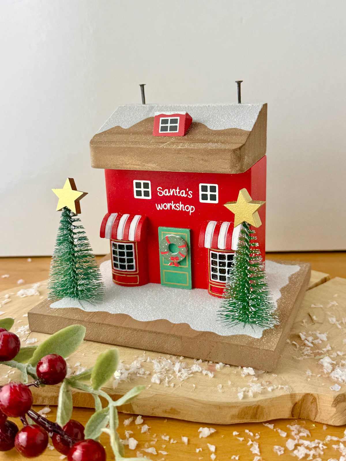 Winter Wonderland Santas Toyshop Wooden House