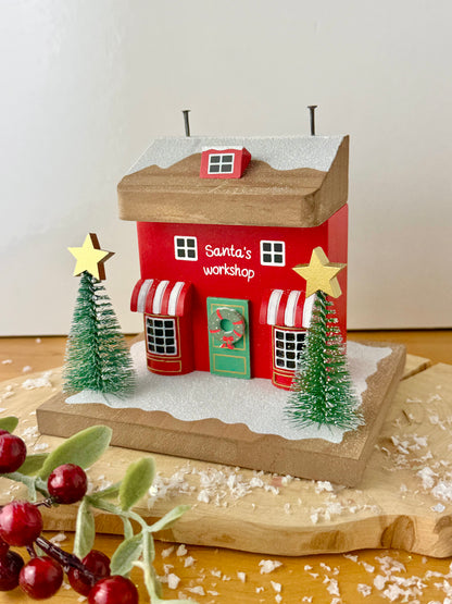 Winter Wonderland Santas Toyshop Wooden House