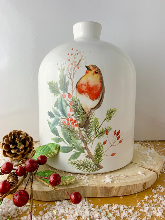 Christmas Robin Vase - 2 sizes