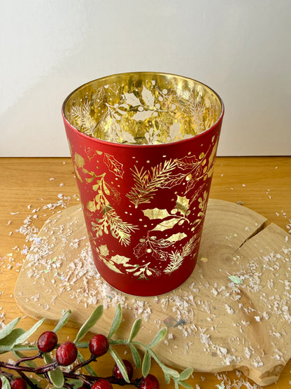 Glow Light Up Holly Lamp - Red & Gold, 2 sizes