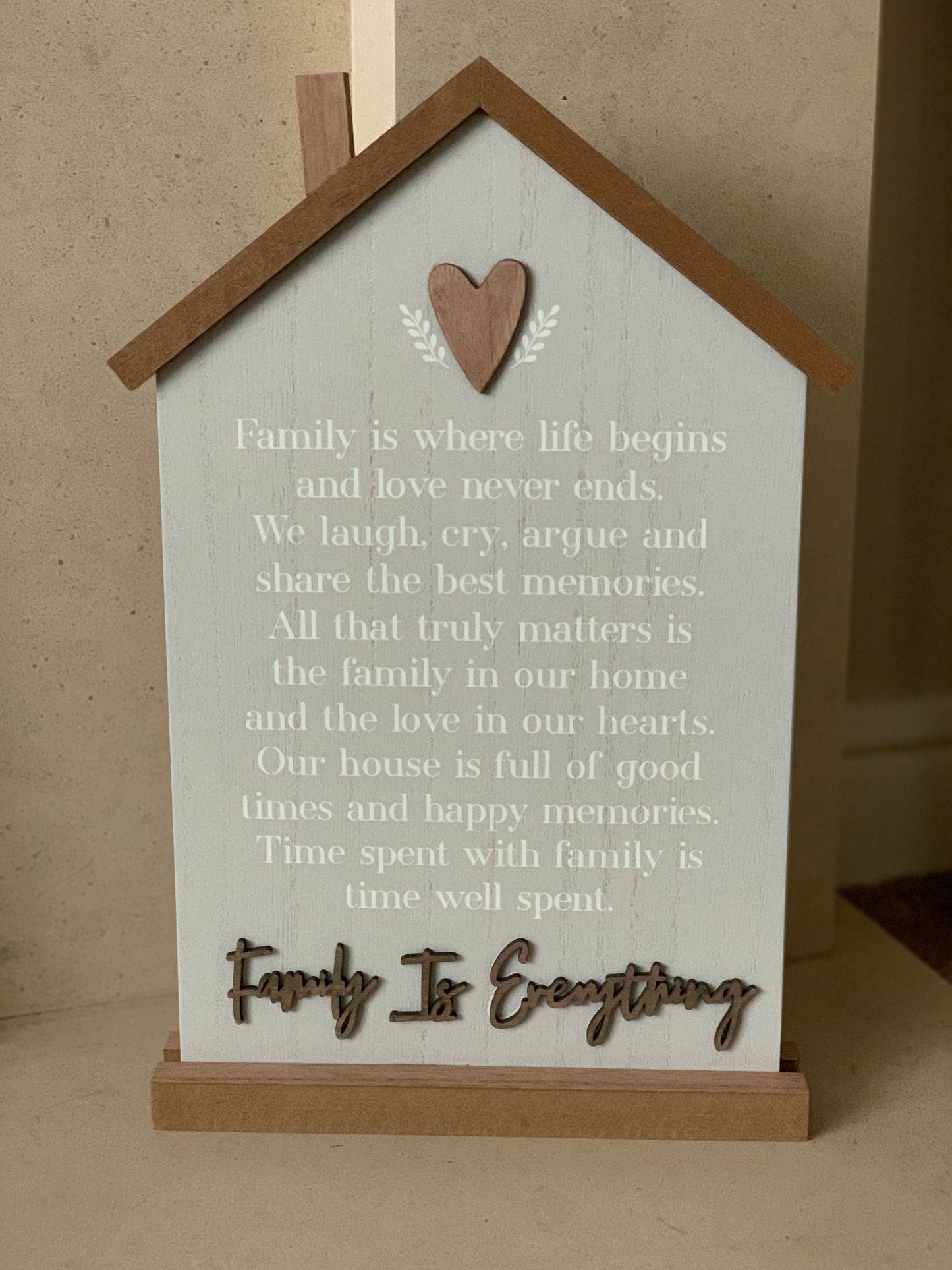 Family is everything plaque