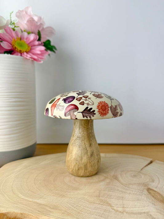 Wooden Mushroom - Autumnal  - 2 sizes