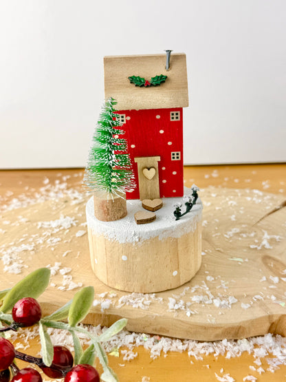 Wooden Christmas Holly House