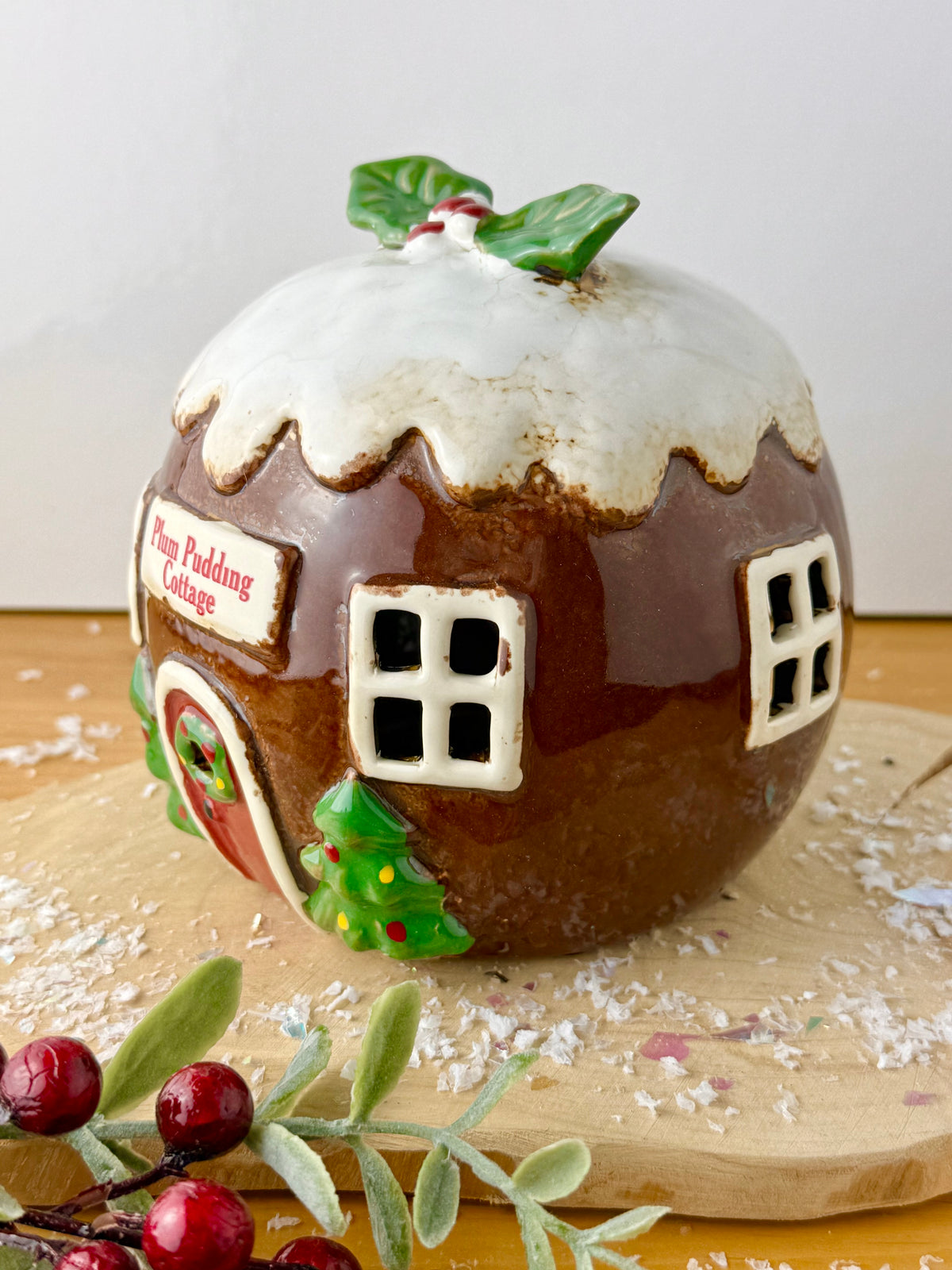 Village Pottery Christmas Plum Pudding Cottage