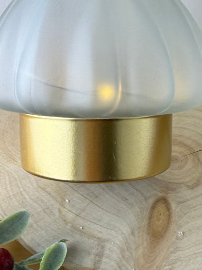 Frosted Glass & gold Light up Christmas Tree