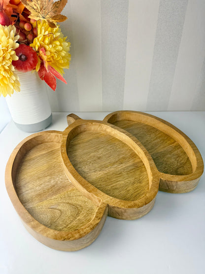 Wooden Pumpkin Serving Tray