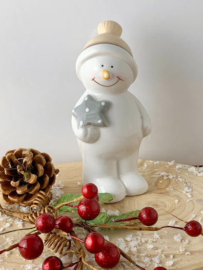 Christmas Snowman with Grey Star