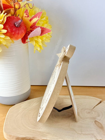 Etched Wooden Pumpkin plaque