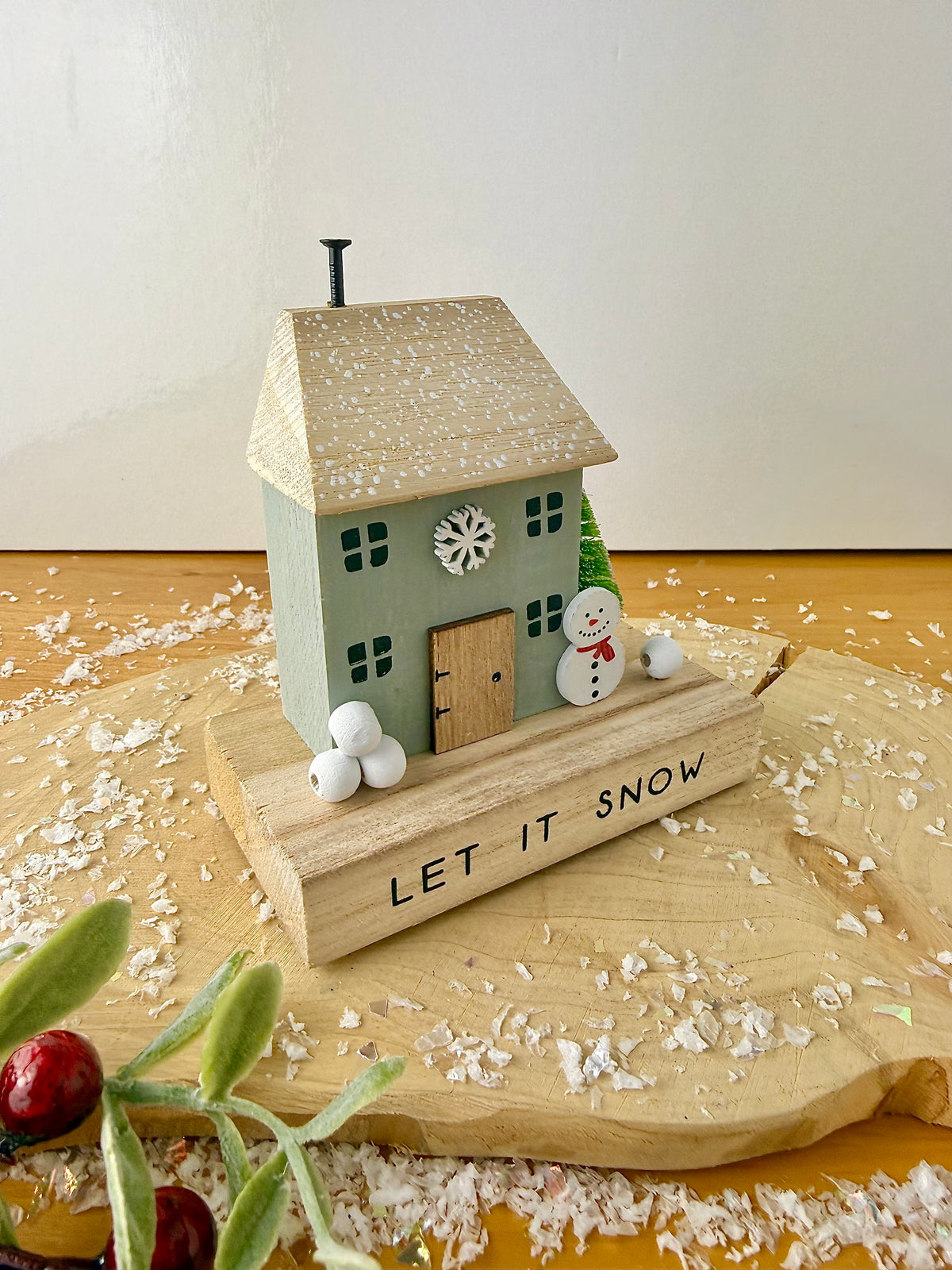 Wooden Let it Snow House