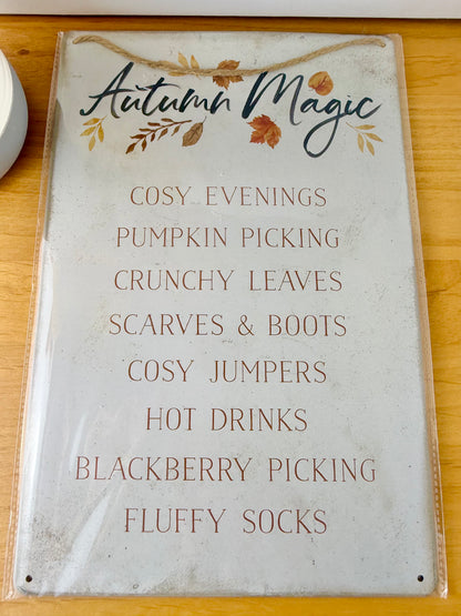 Pair of Autumn Signs - Autumn Magic & Fresh Farm Pumpkins
