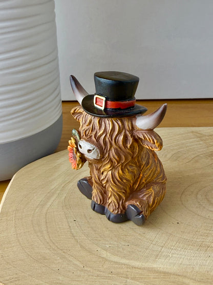 Highland Mini Cows - Pair of Autumn or Halloween Cows