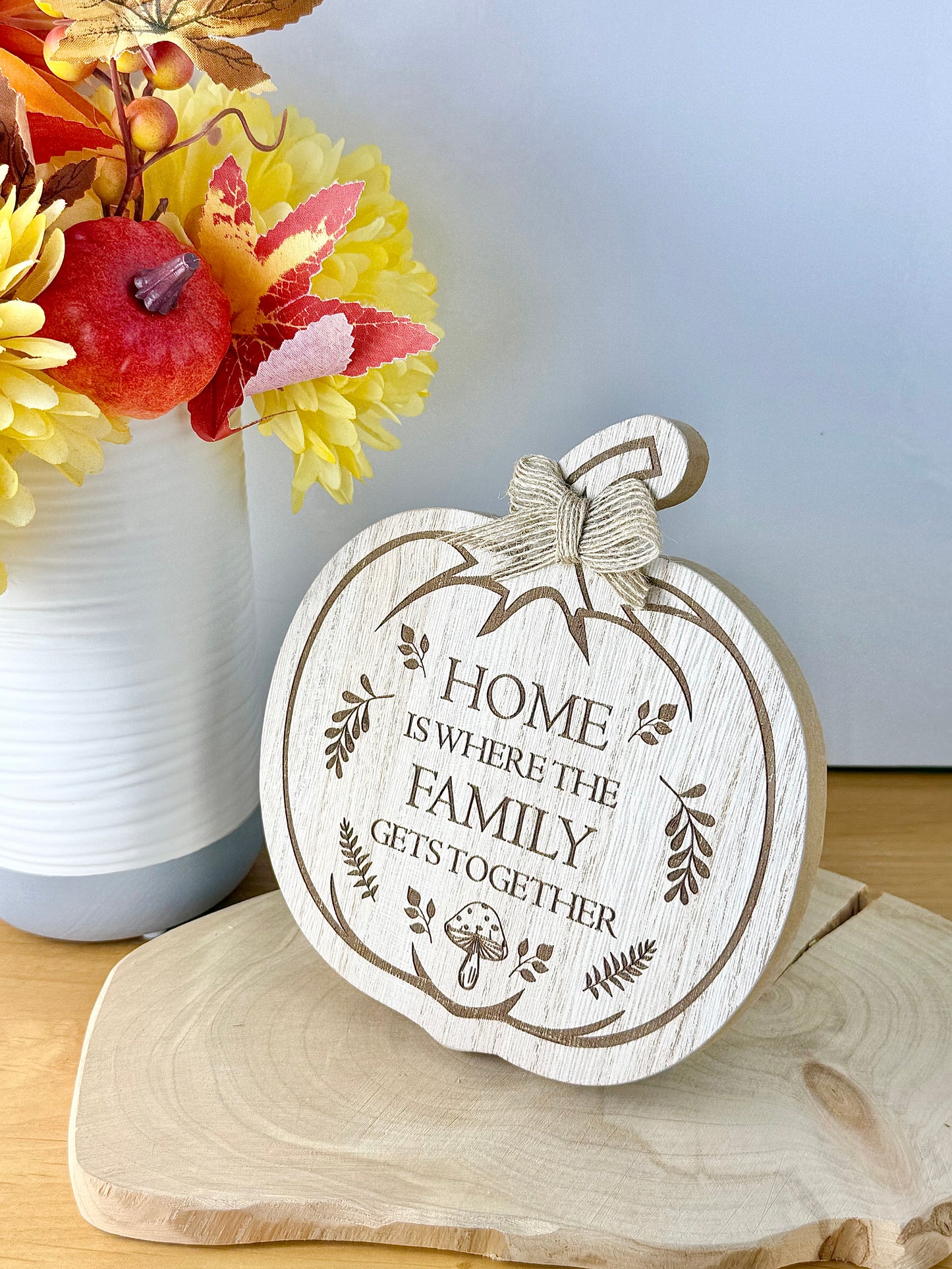 Etched Wooden Pumpkin plaque