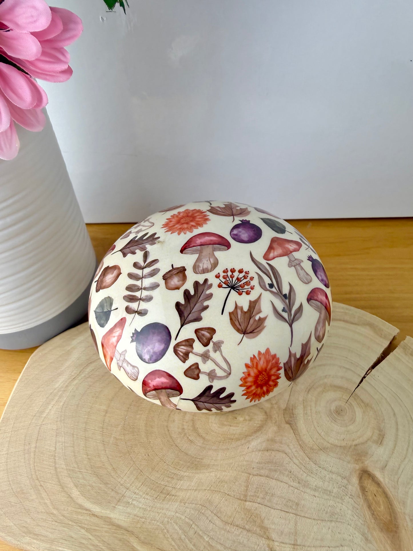 Wooden Mushroom - Autumnal  - 2 sizes