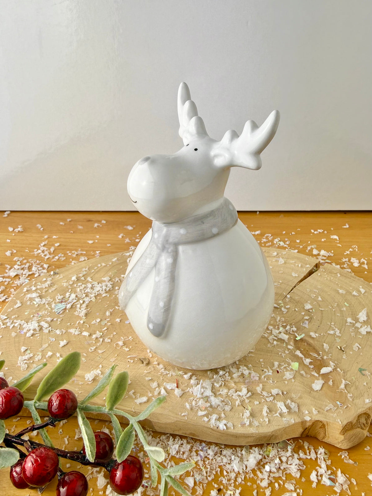 Jolly Reindeer with Grey Scarf
