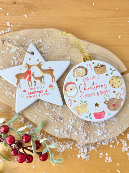 Winter Wonderland First Christmas as Mummy & Daddy hanging tree decoration