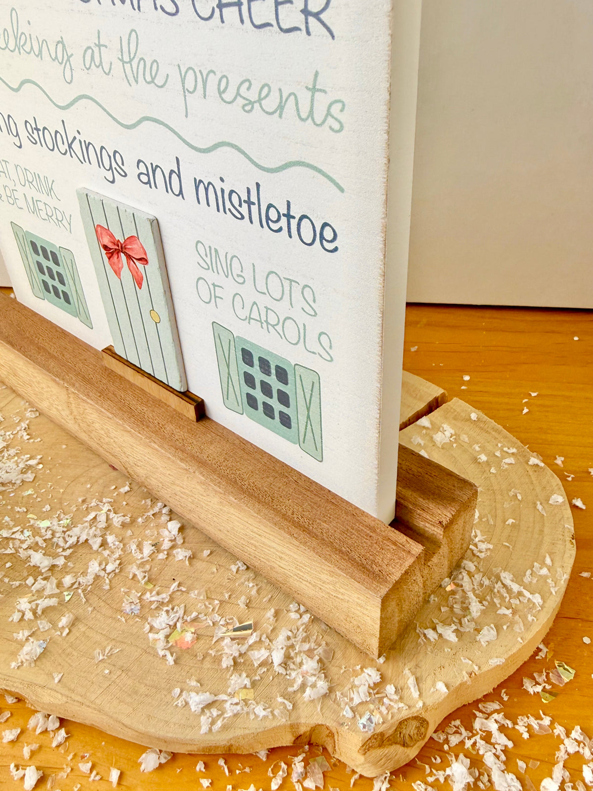 Holly Cottage Christmas Rules Wooden House Sign