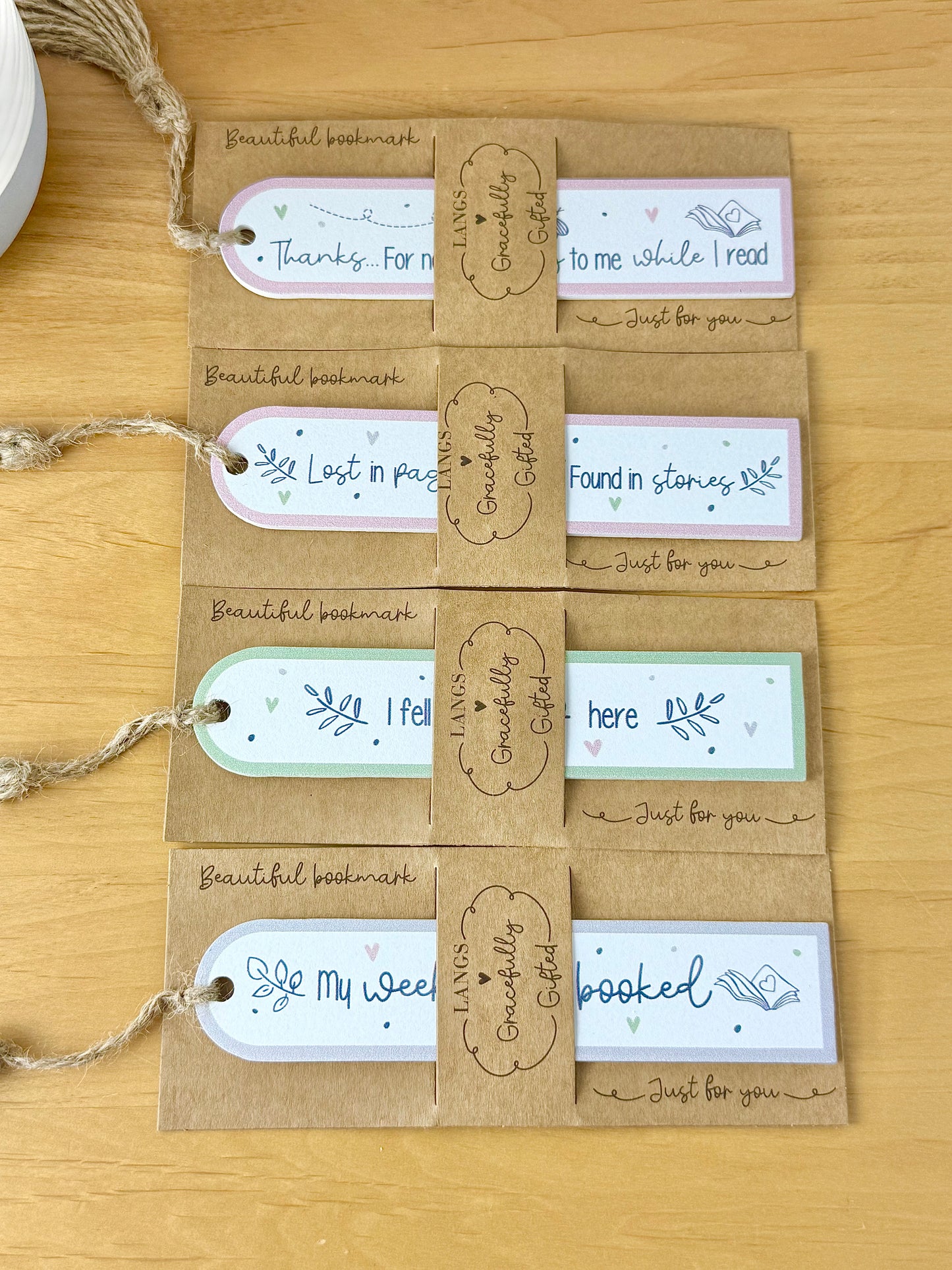 Gracefully Gifted Wooden Bookmarks - 4 designs