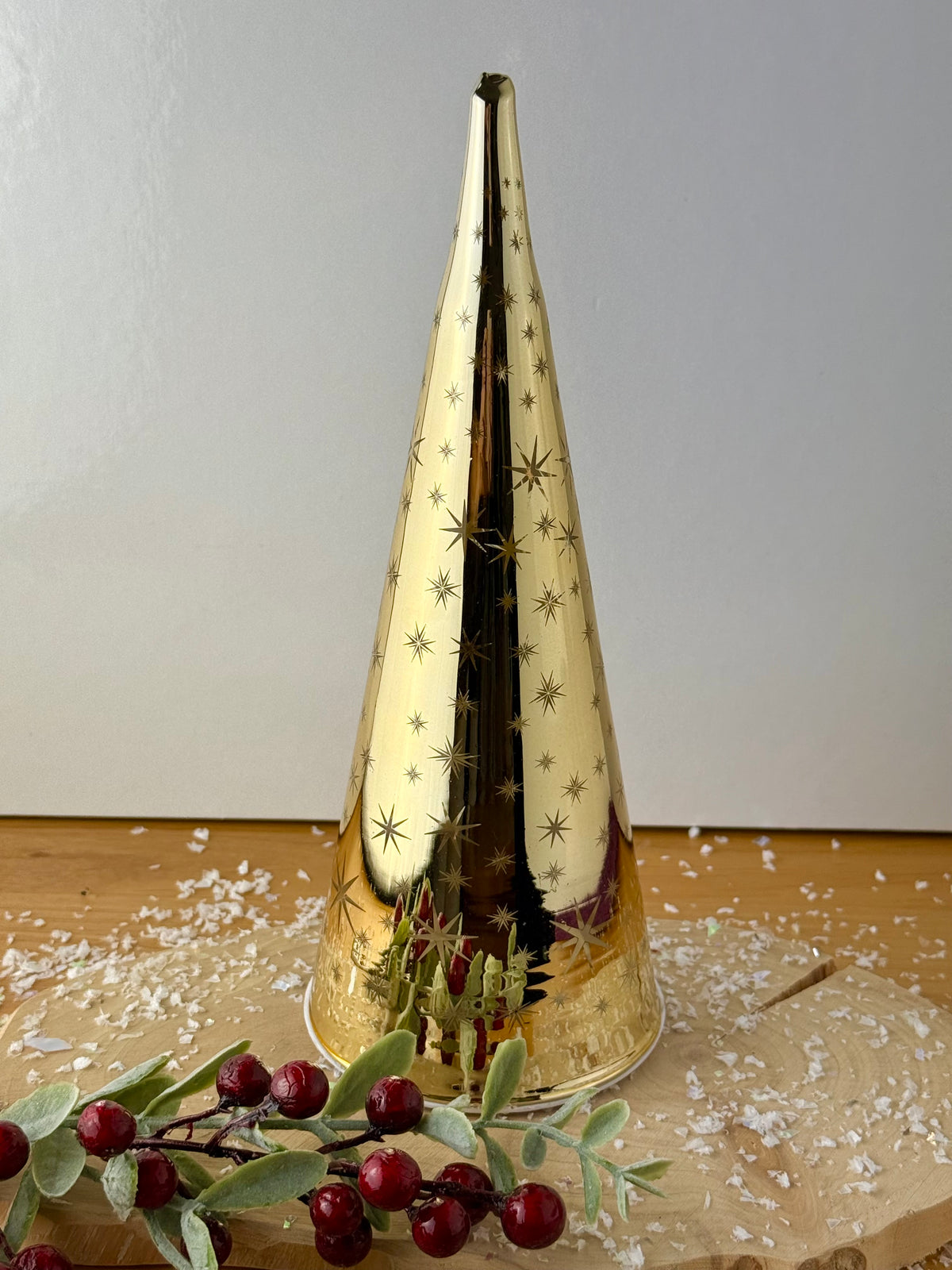 Gold Light Up Cone Christmas Tree