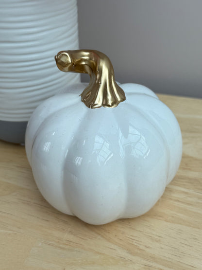 Ceramic White Pumpkin - Medium & Small