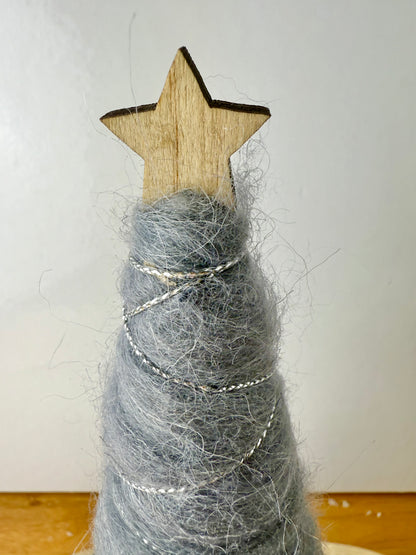 Felt Christmas Trees - Pair of Grey & Silver Trees