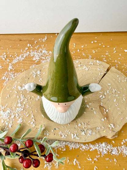 Dark Green Ceramic Santa