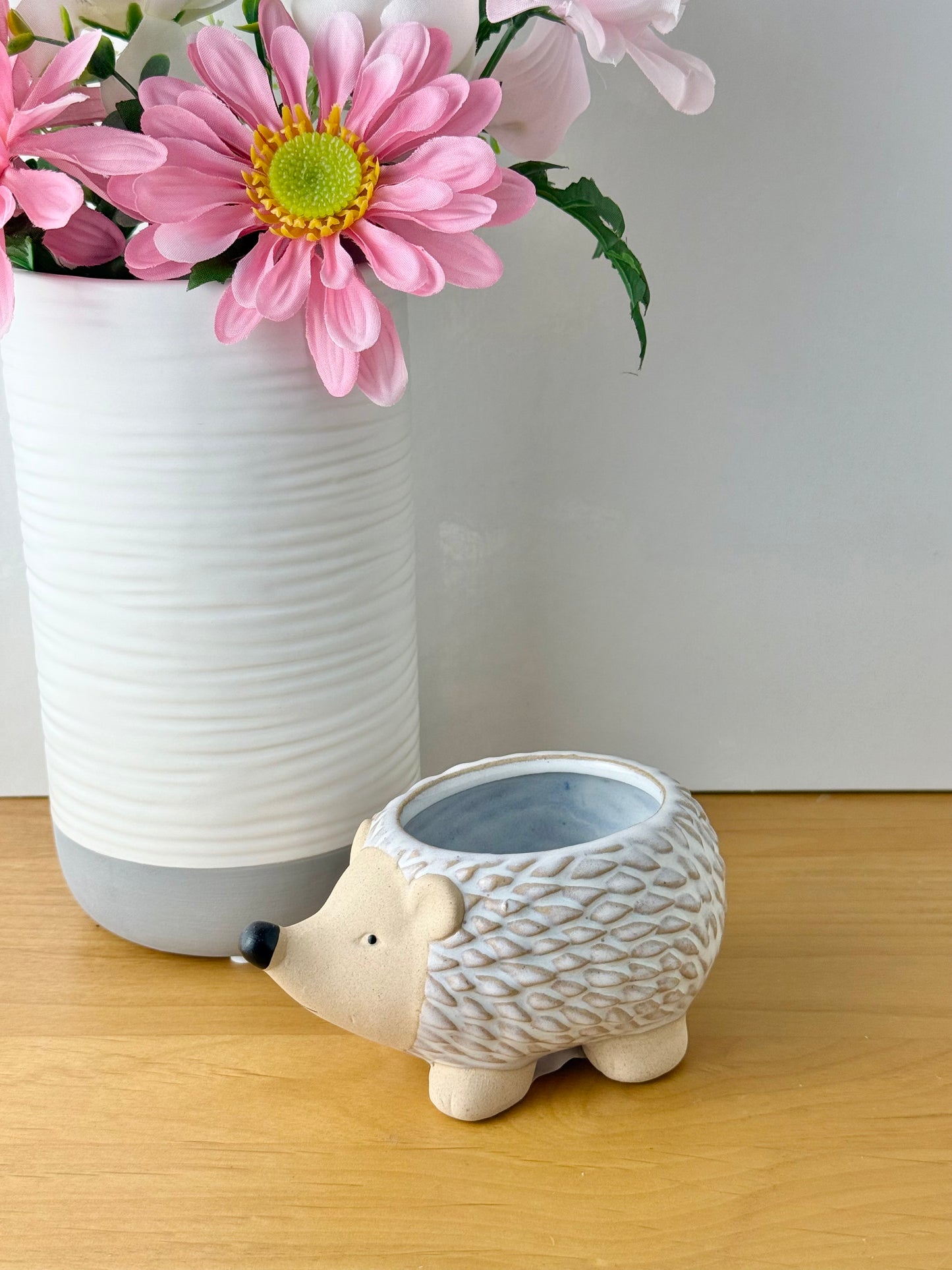 Natural Stoneware Hedgehog Planter