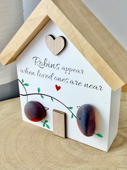 Pebble Glass House - Robins appear when loved ones are near