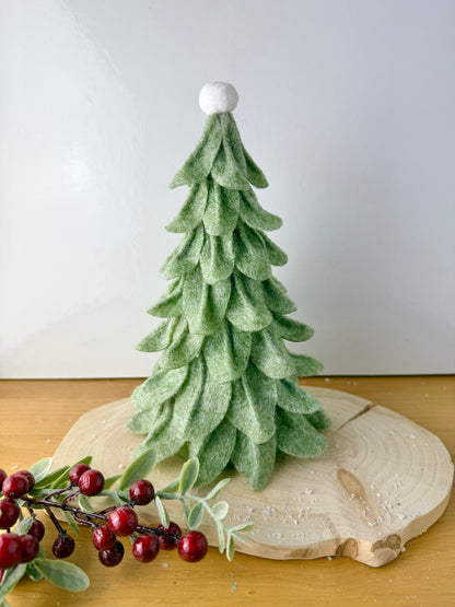 Felt Christmas Trees with pom poms - 2 colours