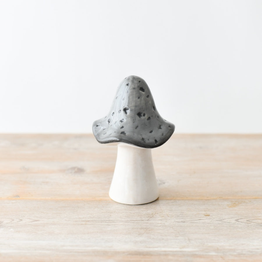 Grey Ceramic Glazed Mushroom