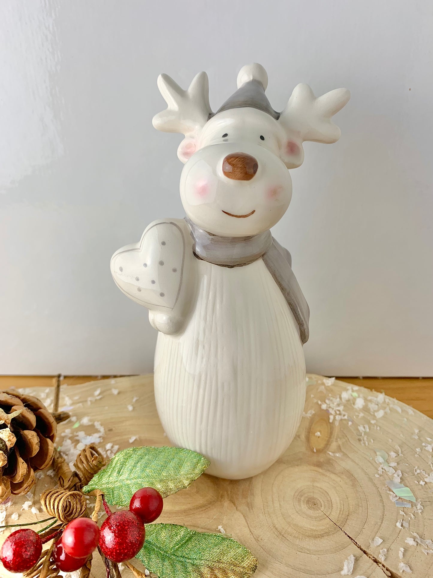 Ceramic Reindeer with heart