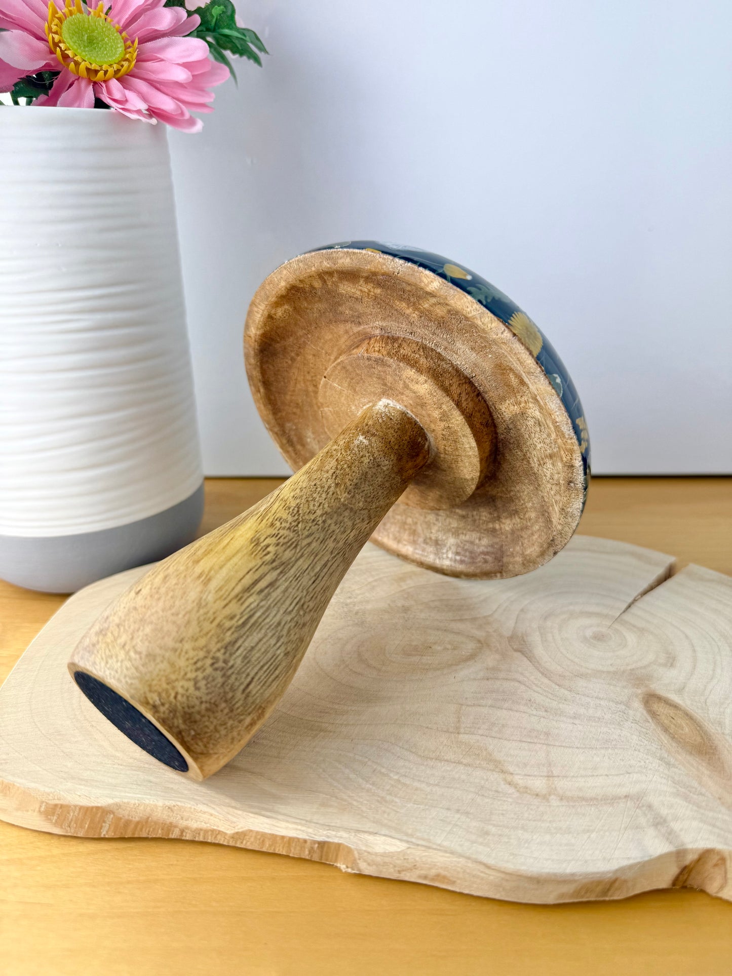 Wooden Mushroom - Floral - 2 sizes