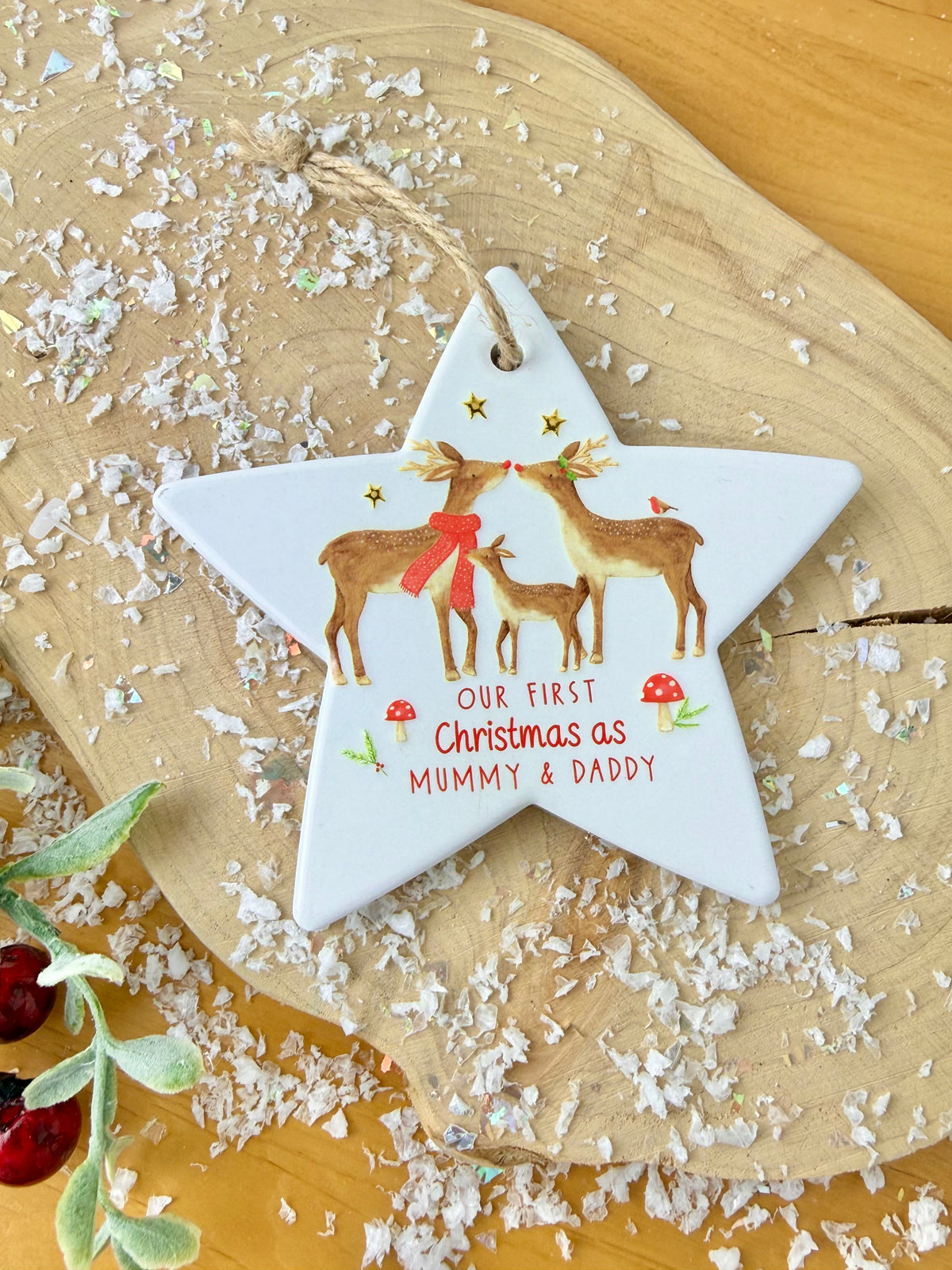 Winter Wonderland First Christmas as Mummy & Daddy hanging tree decoration