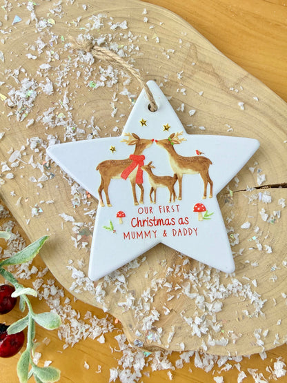 Winter Wonderland First Christmas as Mummy & Daddy hanging tree decoration